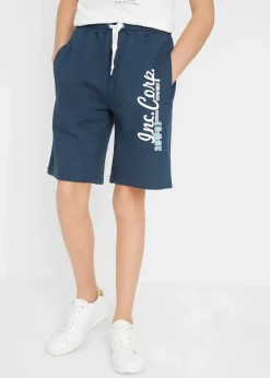 bonprix Jungen 9-16 Jahre·Shorts|Jungen 2-8 Jahre·Nachhaltigere Materialien|Sweat-Bermuda aus reiner Bio-Baumwolle dunkelblau bedruckt