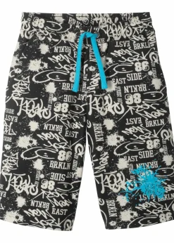 bonprix Jungen 9-16 Jahre·Shorts|Jungen 2-8 Jahre·Nachhaltigere Materialien|Sweat-Bermuda aus reiner Bio Baumwolle schwarz bedruckt