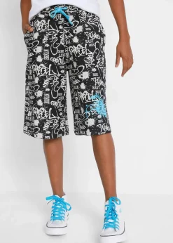 bonprix Jungen 9-16 Jahre·Shorts|Jungen 2-8 Jahre·Nachhaltigere Materialien|Sweat-Bermuda aus reiner Bio Baumwolle schwarz bedruckt