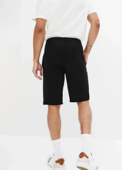 bonprix Große Größen|Shorts|Sweat-Bermuda aus reiner Bio-Baumwolle schwarz bedruckt