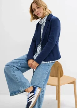 Sweatblazer mit fließender Viskose|bonprix Discount