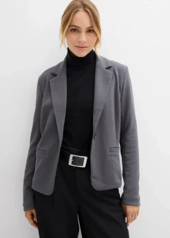 Sweatblazer mit fließender Viskose|bonprix Online