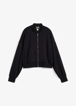 bonprix Bekleidung·Hosen|Jacken & Mäntel|Sweatblouson aus softem Viskose-Mix schwarz