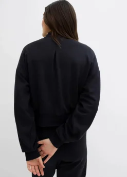 bonprix Bekleidung·Hosen|Jacken & Mäntel|Sweatblouson aus softem Viskose-Mix schwarz
