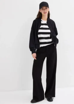 bonprix Bekleidung·Hosen|Jacken & Mäntel|Sweatblouson aus softem Viskose-Mix schwarz