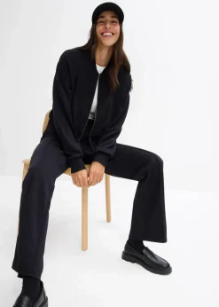 bonprix Bekleidung·Hosen|Jacken & Mäntel|Sweatblouson aus softem Viskose-Mix schwarz