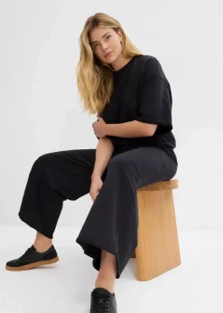 bonprix Bekleidung·Blusen & Tuniken|Bekleidung·Kleider|Sweathose aus Bio-Baumwolle, 7/8 Länge schwarz