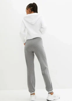 bonprix Hosen|Sweat|Sweathose aus elastischem Baumwoll-Mix grau meliert