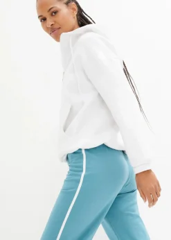 bonprix Hosen|Sweat|Sweathose aus reiner schwerer Baumwolle (2er-Pack ) schwarz + mattkobalttürkis