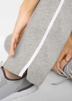 bonprix Hosen|Sweat|Sweathose aus reiner schwerer Baumwolle (2er-Pack ) schwarz + hellgrau meliert