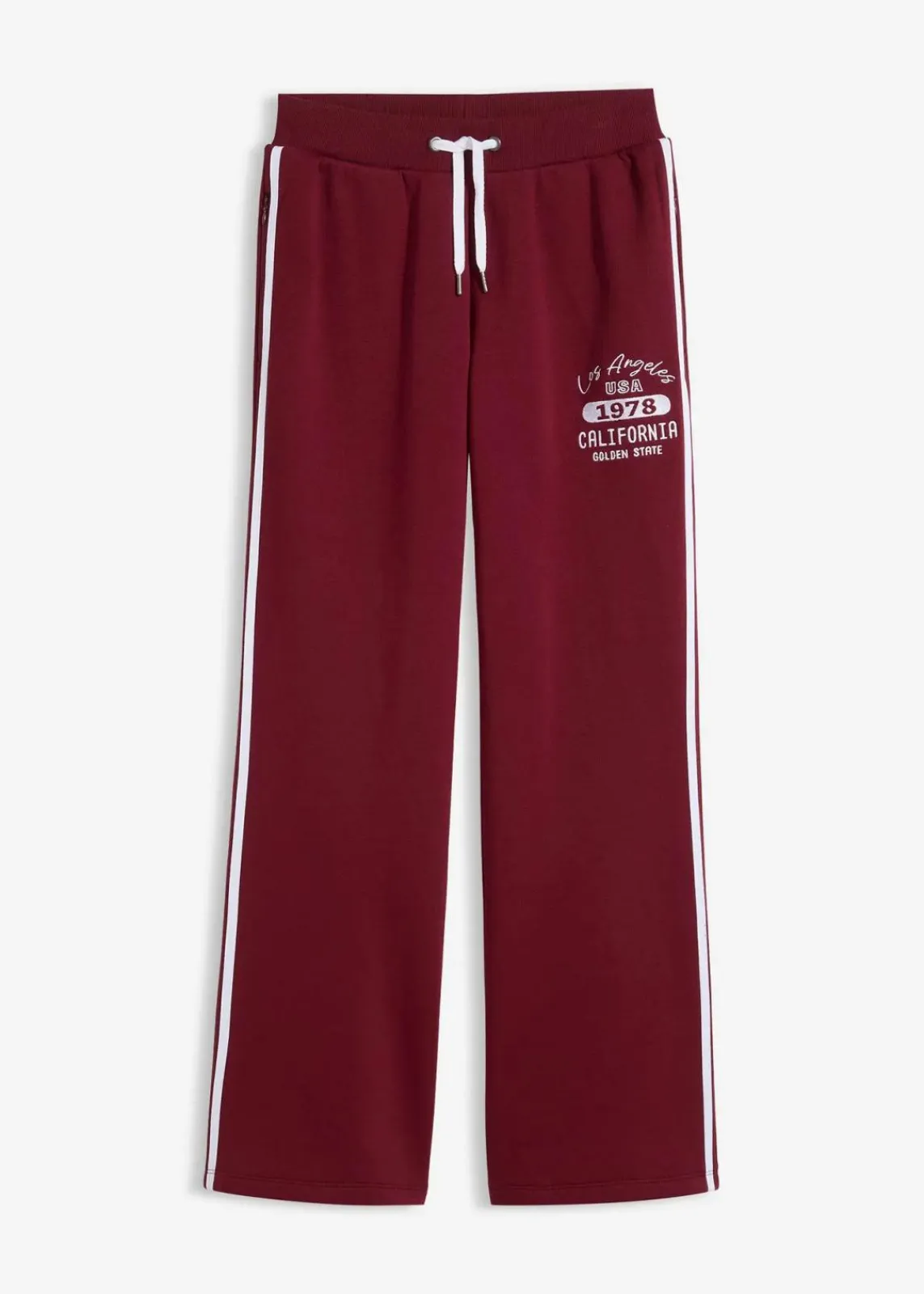 bonprix Bekleidung·Blusen & Tuniken|Bekleidung·Kleider|Sweathose aus weichem Baumwoll-Mix ahornrot/weiß