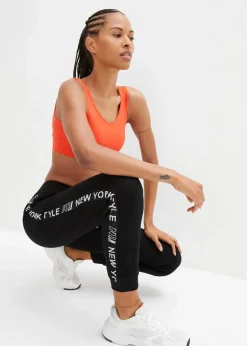 bonprix Bekleidung·Blusen & Tuniken|Bekleidung·Kleider|Sweathose mit Bündchen und Statement-Druck schwarz bedruckt