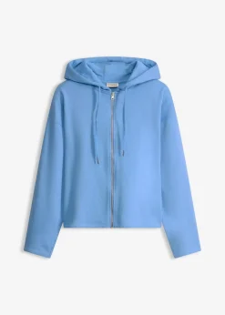 bonprix Bekleidung·Röcke|Bekleidung·Blusen & Tuniken|Sweatjacke aus reiner Bio-Baumwolle mittelblau