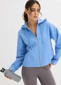 bonprix Bekleidung·Röcke|Bekleidung·Blusen & Tuniken|Sweatjacke aus reiner Bio-Baumwolle mittelblau