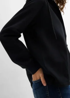 bonprix Bekleidung·Röcke|Bekleidung·Blusen & Tuniken|Sweatjacke aus reiner Bio-Baumwolle schwarz