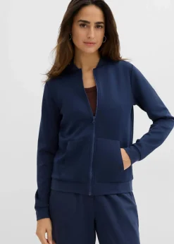 Sweatjacke aus Scuba mit Reißverschluss|bonprix Outlet