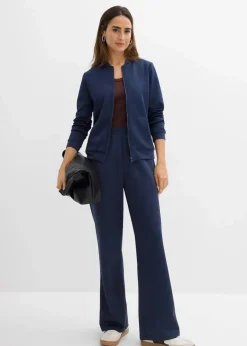 Sweatjacke aus Scuba mit Reißverschluss|bonprix Outlet