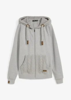 Sweatjacke mit Strickkapuze und Tasche|bonprix Outlet