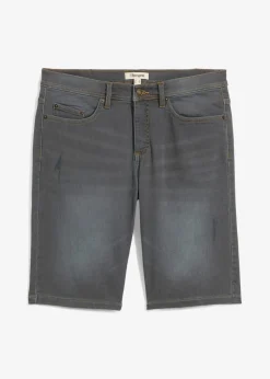 bonprix Jeans|Shorts|Sweat-Jeans-Bermuda m. Komfortschnitt, Regular Fit blau-grau denim
