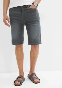 bonprix Jeans|Shorts|Sweat-Jeans-Bermuda m. Komfortschnitt, Regular Fit blau-grau denim