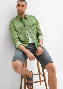 bonprix Jeans|Shorts|Sweat-Jeans-Bermuda m. Komfortschnitt, Regular Fit blau-grau denim