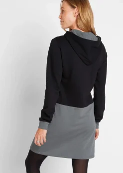 bonprix Bekleidung·Blusen & Tuniken|Bekleidung·Pullover & Strickjacken|Sweatkleid grau/schwarz