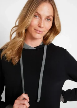 bonprix Bekleidung·Blusen & Tuniken|Bekleidung·Pullover & Strickjacken|Sweatkleid grau/schwarz