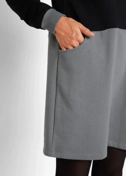 bonprix Bekleidung·Blusen & Tuniken|Bekleidung·Pullover & Strickjacken|Sweatkleid grau/schwarz