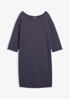 bonprix Kleider|Sweat|Sweatkleid, 3/4 Arm, innen weich angerauht blaubeere