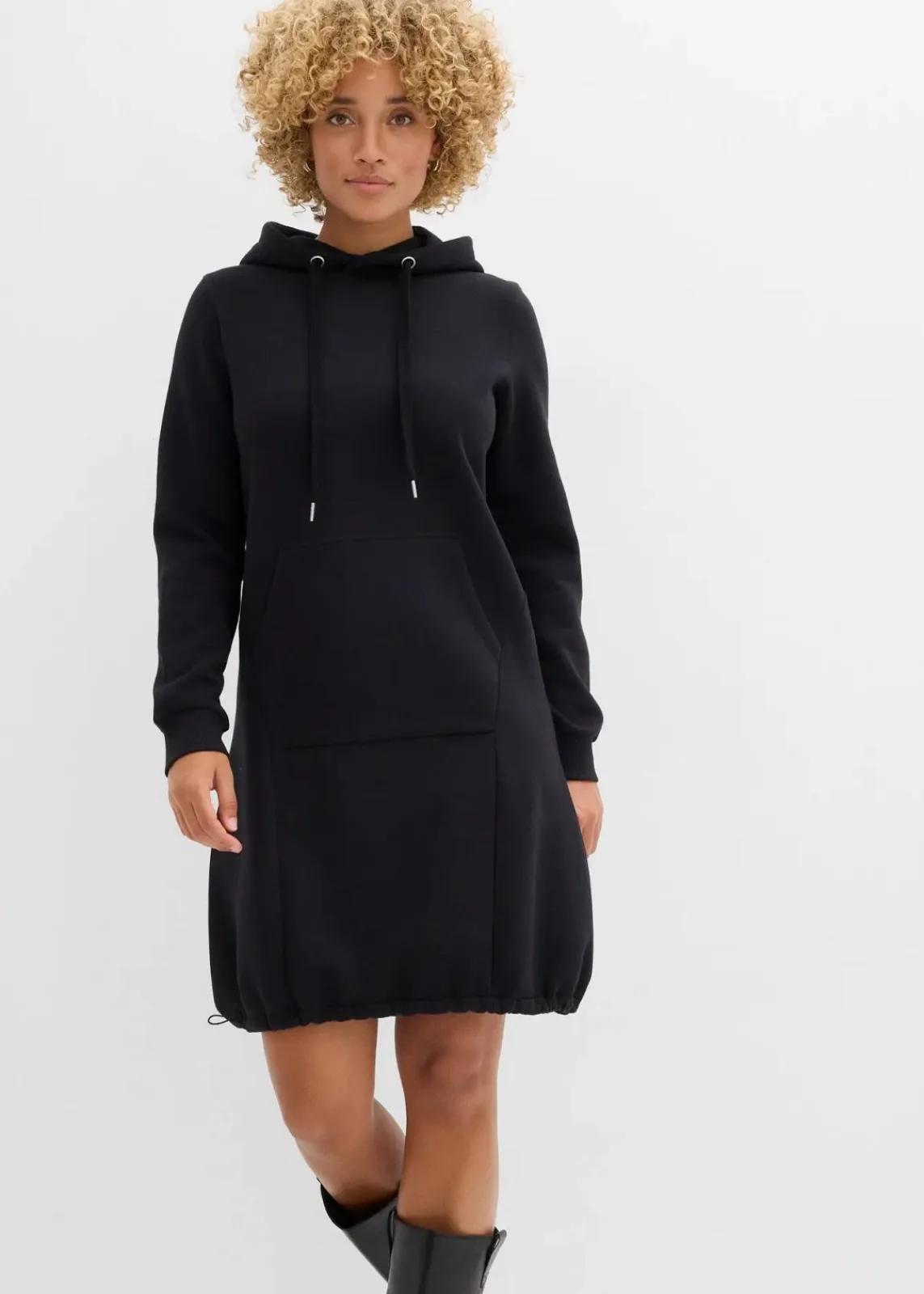 bonprix Kleider|Sweat|Sweatkleid aus Baumwoll-Mix schwarz