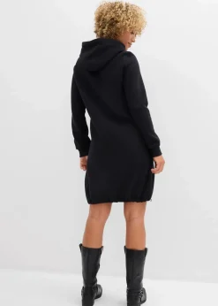 bonprix Kleider|Sweat|Sweatkleid aus Baumwoll-Mix schwarz