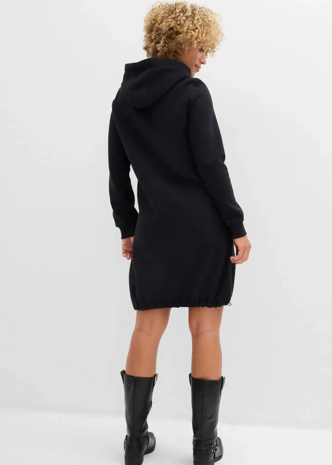 bonprix Kleider|Sweat|Sweatkleid aus Baumwoll-Mix schwarz