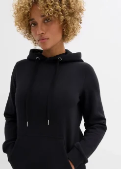 bonprix Kleider|Sweat|Sweatkleid aus Baumwoll-Mix schwarz