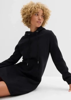 bonprix Kleider|Sweat|Sweatkleid aus Baumwoll-Mix schwarz