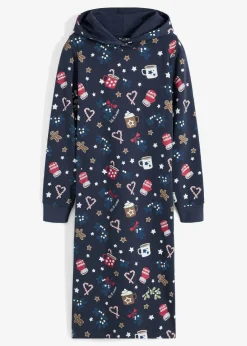 bonprix Kleider|Sweat|Sweatkleid aus Baumwoll-Mix dunkelblau