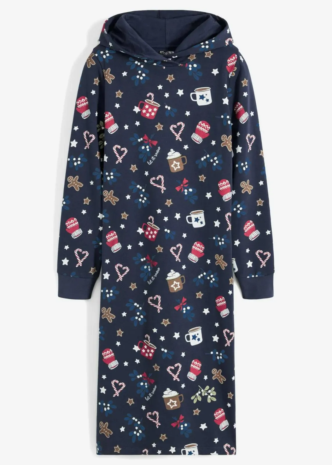 bonprix Kleider|Sweat|Sweatkleid aus Baumwoll-Mix dunkelblau