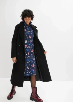 bonprix Kleider|Sweat|Sweatkleid aus Baumwoll-Mix dunkelblau