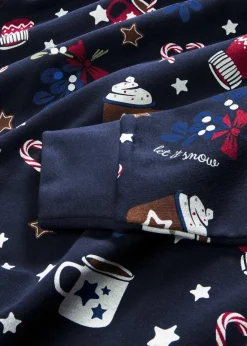 bonprix Kleider|Sweat|Sweatkleid aus Baumwoll-Mix dunkelblau