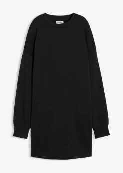 bonprix Sweat|Kleider|Sweatkleid aus reiner Baumwolle schwarz bedruckt