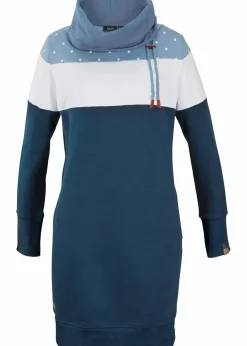 bonprix Bekleidung·Blusen & Tuniken|Sweat|Sweatkleid aus reiner Bio-Baumwolle dunkelblau gepunktet
