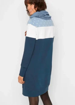 bonprix Bekleidung·Blusen & Tuniken|Sweat|Sweatkleid aus reiner Bio-Baumwolle dunkelblau gepunktet