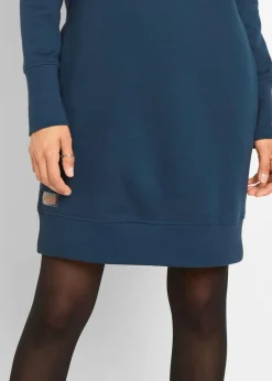 bonprix Bekleidung·Blusen & Tuniken|Sweat|Sweatkleid aus reiner Bio-Baumwolle dunkelblau gepunktet