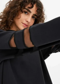 bonprix Bekleidung·Blusen & Tuniken|Sweat|Sweatkleid aus reiner Bio-Baumwolle schwarz