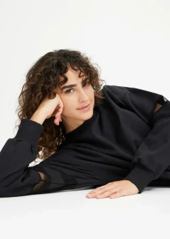 bonprix Bekleidung·Blusen & Tuniken|Sweat|Sweatkleid aus reiner Bio-Baumwolle schwarz