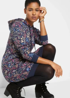 Sweatkleid, bedruckt, langarm|bonprix Hot