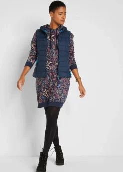 Sweatkleid, bedruckt, langarm|bonprix Hot