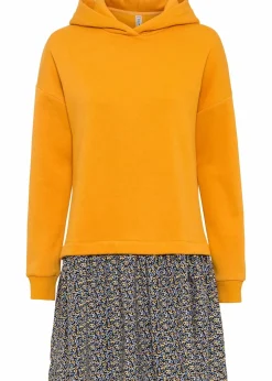 bonprix Kleider|Sweat|Sweatkleid in 2-in-1 Optik gelb/blau