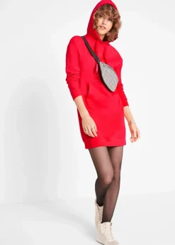 bonprix Kleider|Sweat|Sweatkleid mit Bio-Baumwolle erdbeere