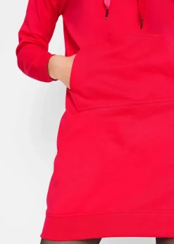 bonprix Kleider|Sweat|Sweatkleid mit Bio-Baumwolle erdbeere