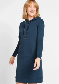 bonprix Kleider|Sweat|Sweatkleid mit Bio-Baumwolle dunkelblau